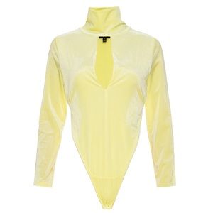 🎄NWOT AFRM lime yellow velvet bodysuit size small